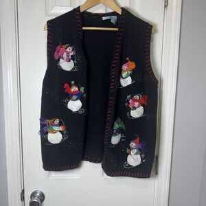 Holiday Editions Christmas Holiday Vest Snowman Size 2X